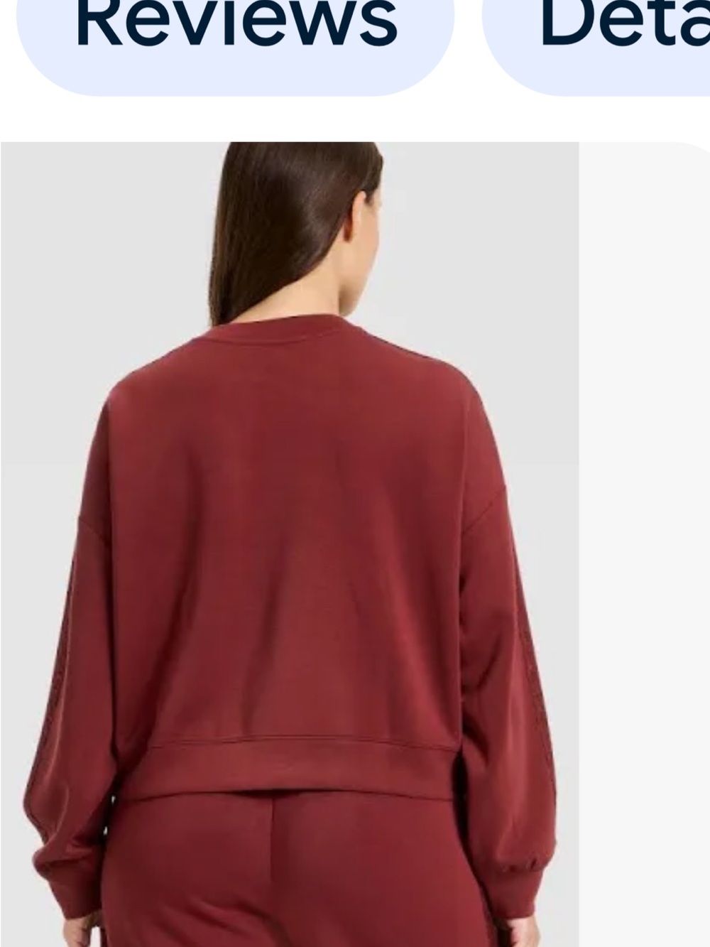 Women's Airy Sleek Lace Trim Crewneck Sweatshirt - All In Motion new π - Picture 5 of 7